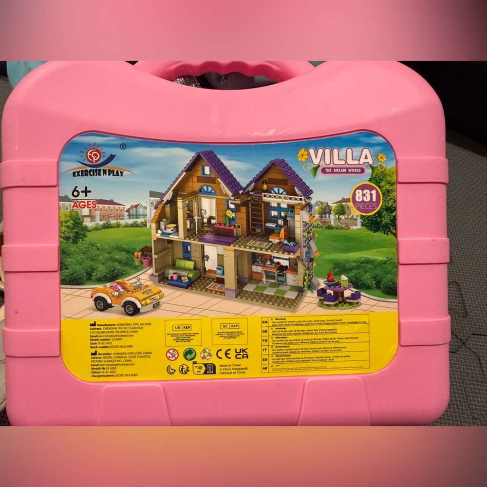 Pink Villa off brand Lego Building Set